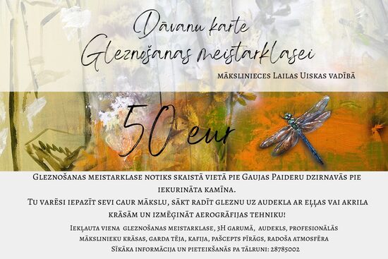 Gleznošanas meistarklases Dāvanu Karte 50 EUR vērtībā